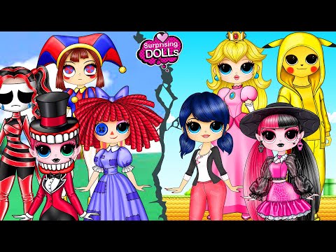 Marinette, Harley Quinn, Princess Peach Cosplay The Amazing Digital Circus & Monster High G3