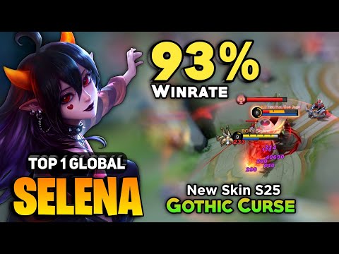 93% WINRATE! Selena New Skin S25 [ Top 1 Global Selena Best Build ] Skyline ソロ - Mobile Legends