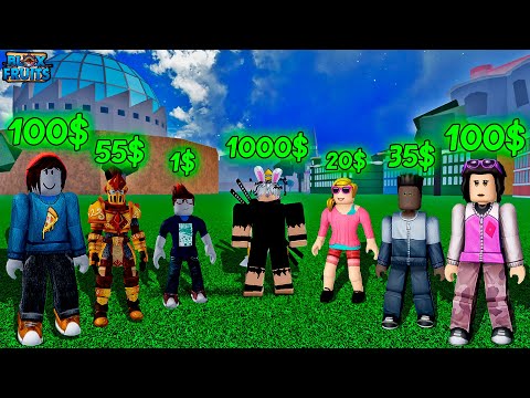 🤑I SPENT R$220 BUYING 10 RANDOM BLOX FRUITS ACCOUNTS!!🤑