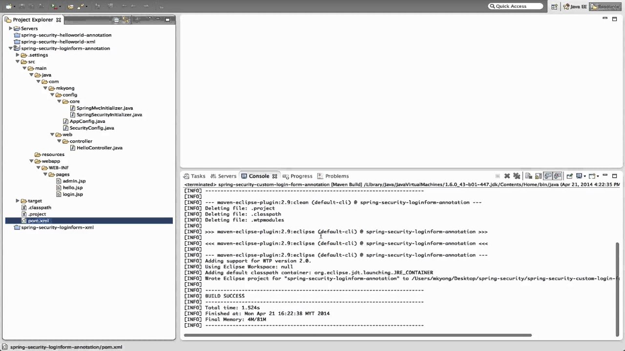Spring Security Custom Login Form Annotation Example