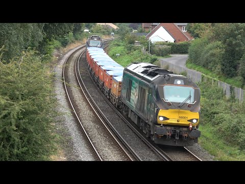 A warm day filming the Winfrith Sidings to Crewe  6Z95 . Class 68001 + 68034 . Taken 10/08/23