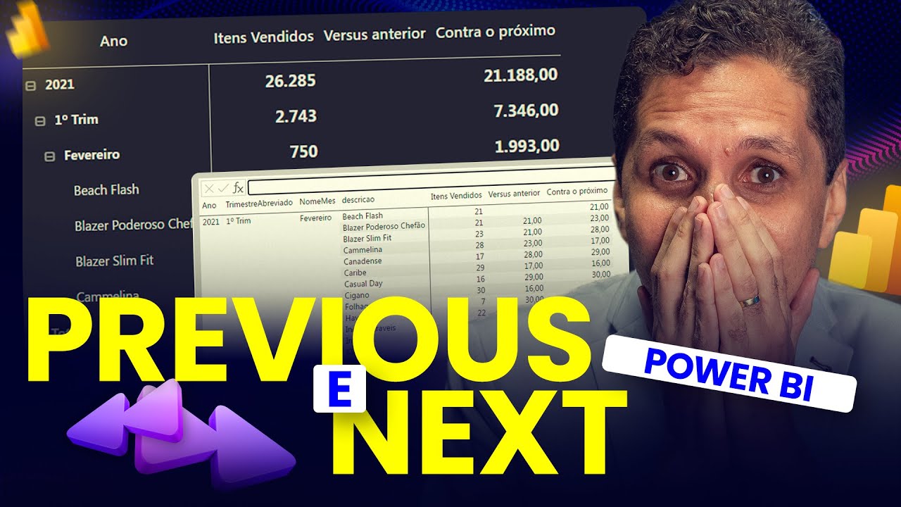 Funções PREVIOUS e NEXT Power BI [Cálculos Visuais]
