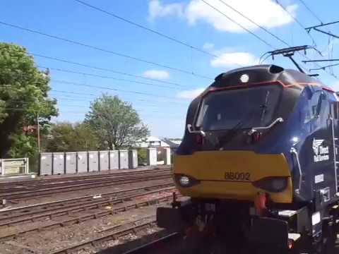 The Class 88 DRS No.88002 'Prometheus' with “Class 88 VIP Launch Train” was arriving at Carlisle.