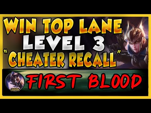 HOW TO WIN *ANY* TOP MATCHUP LEVEL 3 THROUGH CHEATER RECALL (USE THIS TO CLIMB) - League of Legends