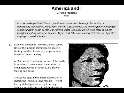 America And I Commonlit Answer Key