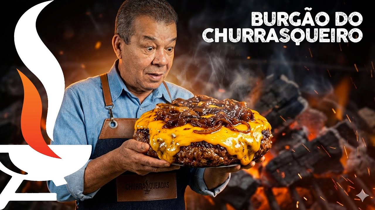Hamburgão gigante queijo cebola