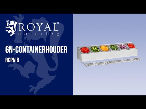 Video - GN-containerhouder - incl. 6 GN 1/6 containers met deksel