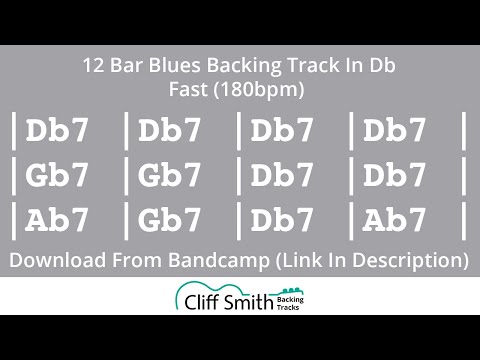 Db - Fast 12 Bar Blues Backing Track (180bpm)