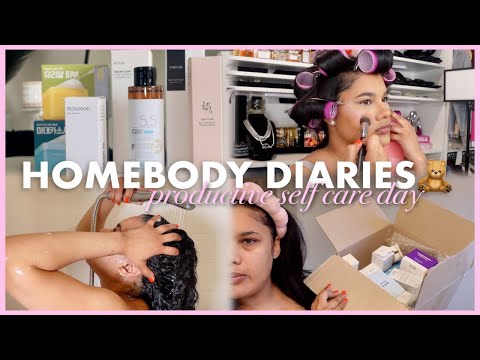 Homebody Diaries 🧸 productive self care day | everything shower + Korean skincare & FashionNova haul