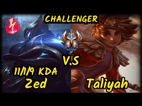 Sertuss (ZED) vs TALIYAH - 11/1/9 KDA MID CHALLENGER GAMEPLAY - EUW