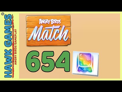 Angry Birds Match ⭐ Level 654 - Walkthrough, No Boosters