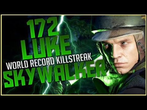 Battlefront-2 172 Luke Skywalker Old World Record Killstreak/Gameplay