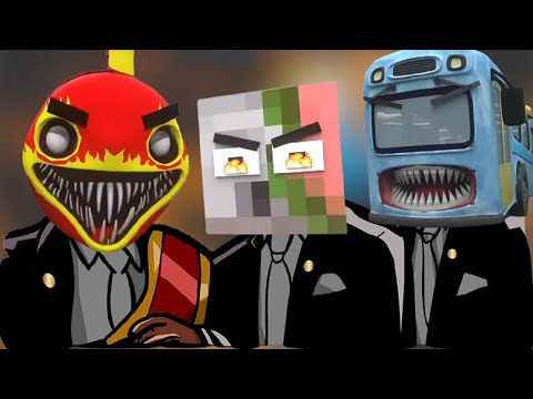 Monster Battle: Bus Eater vs Horror Train in Minecraft