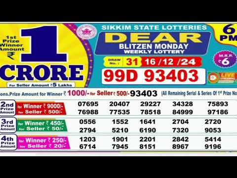 Nagaland lottery result today 6pm 16/12/2024 - morning Nagaland State Lottery Result Pdf.