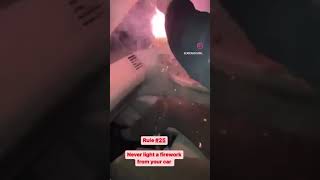 Never light a firework from a #car #drive #drivesafe #shorts #youtubeshorts #viralvideos