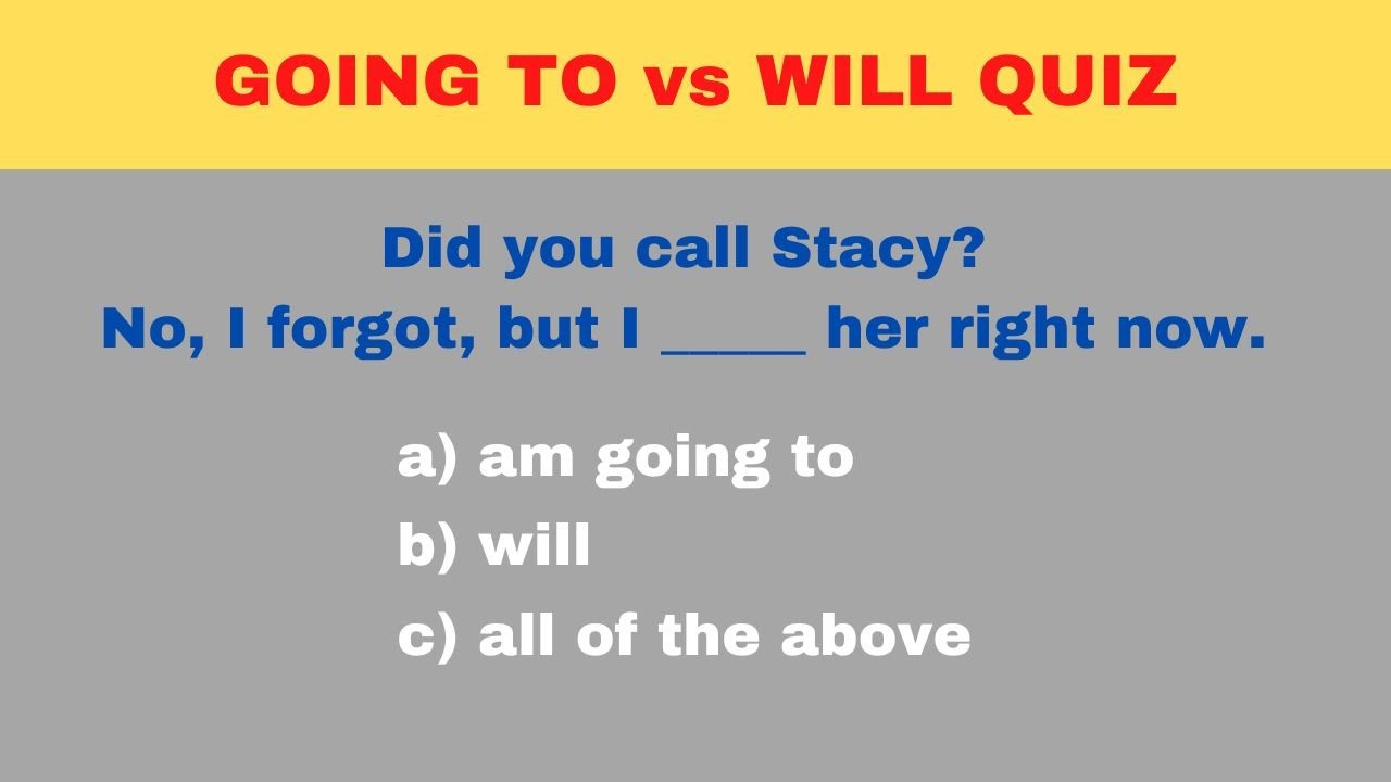 GOING TO vs WILL quiz - Test Your English.