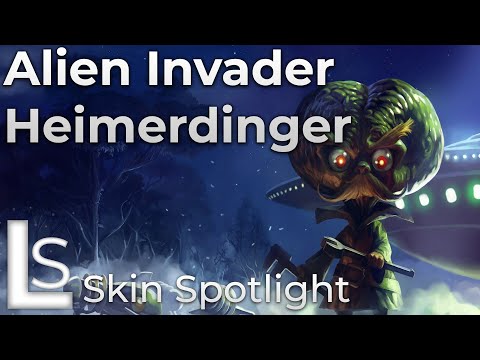 Alien Invader Heimerdinger - Skin Spotlight - Invaders Collection - League of Legends - Patch 10.8.1