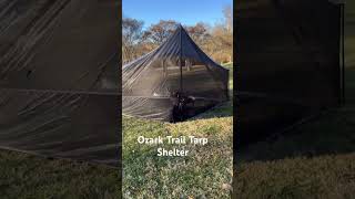 Ozark Trail Tarp Shelter, 9' x 9' with UV Protection and Roll-up Screen Walls