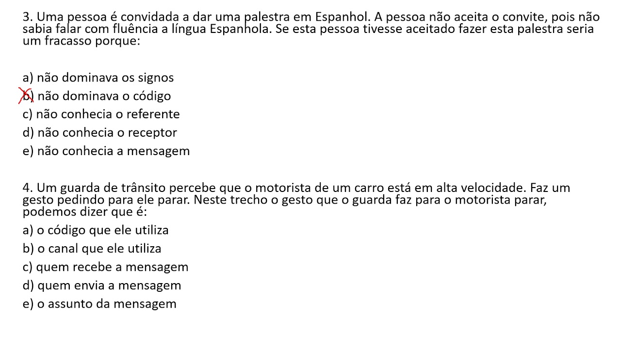 Videoaula 3   CORREÇÃO DAS ATIVIDADES ELEMENTOS DA COMUNICAÇÃO PARTE 1