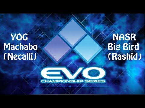 Best moments of SFV EVO 2019 - Day3 TOP 8 | YOG Machabo (Necalli) vs  NASR Big Bird (Rashid)