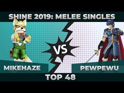 MikeHaze vs PewPewU - Losers' Round 3: Melee Singles: Top 48 - Shine 2019 | Fox vs Marth