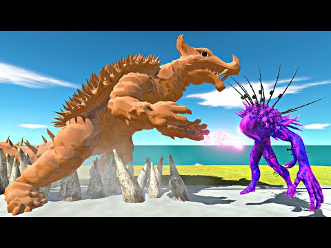 Poisonous Scourge vs Caramel Anguirus + Metal Goro Team - Animal Revolt Battle Simulator