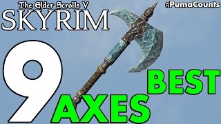 Top 9 Best One Handed War Axes and Two Handed Battleaxes in Skyrim Remastered #PumaCounts