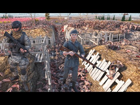 WW2 GERMAN SOLDIERS & MODERN SOLDIERS DEFEND THE MILITARY BASE!!! Ultimate Epic Battle Simulator 2