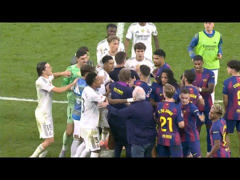 Real Madrid vs Barcelona Players Huge Fight at Full-Time 😳😡 | Lamine Yamal | Vinicius | El Clasico 