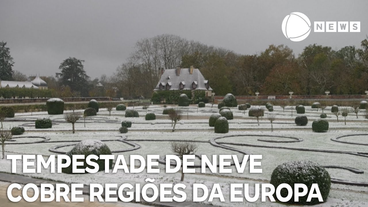 Tempestade de neve Caetano cobre regiões da Europa muito antes do inverno