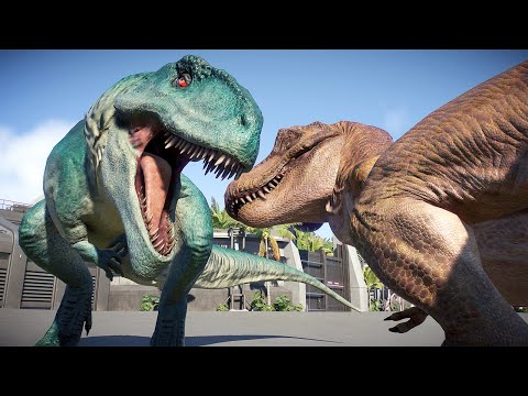 TYRANNOSAURUS REX vs EVERY CARNIVORE & HERBIVORE DINOSAURS - Jurassic World Evolution 2