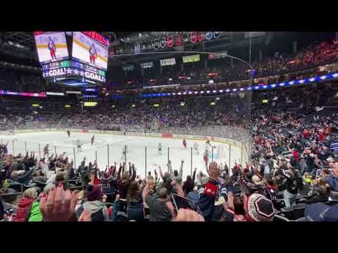 Columbus Blue Jackets goal horn live + Cannon (Alexandre Texier empty net goal vs Dallas Stars)