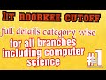 IIT roorkee cutoff 2021 | Category wise all branches | how much rank required for iit roorkee 😍