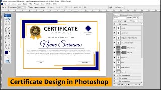 Printable A4 Size Certificate Design in Adobe Phot