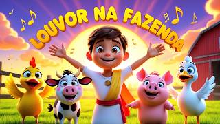 COCORICÓ! É DIA DE LOUVAR NA FAZENDA DE JESUS! Músicas Gospel Infantis Animadas para Crianças Cantar