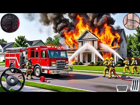 Fire Truck City Rescue Simulator - 911 US Emergency Fire Truck Driving 3D 2025 - Android Gameplay