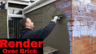 How I Render Brick Walls Outside Exterior cement rendering acrylic