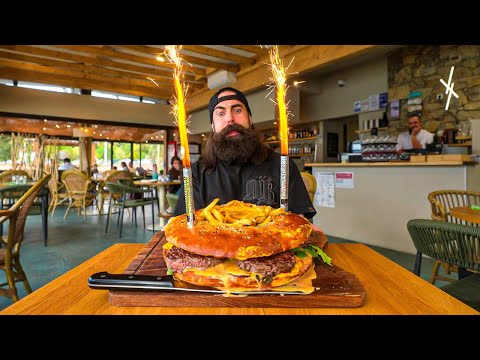 I ORDERED THE BIGGEST BURGER IN FRANCE...OVER 300 PEOPLE HAVE FAILED TO FINISH IT! | BeardMeatsFood