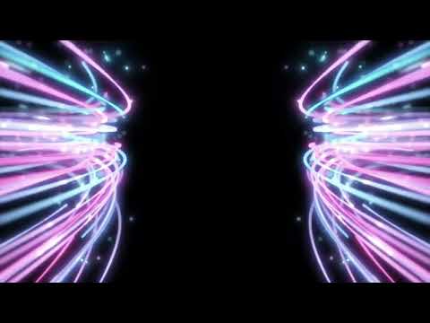 Tunnel Corridor Neon 3D DJ Concert Light Beams Abstract Fiber Optics Flickering Dots 4K Background