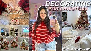 DECORATING FOR CHRISTMAS 🎄room decor, tree decorating, holiday drinks & baking!