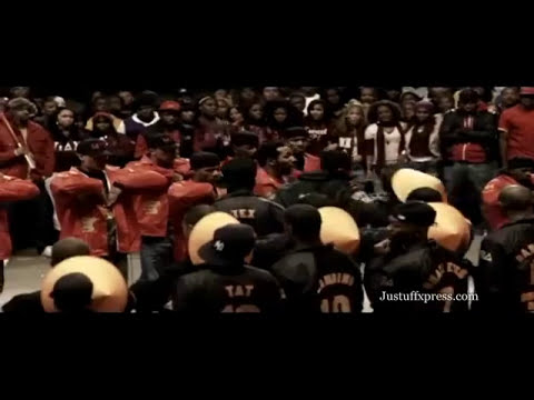 Stomp the Yard: Homecoming official trailer frame — Chance and the fraternity line facing the homecoming stage