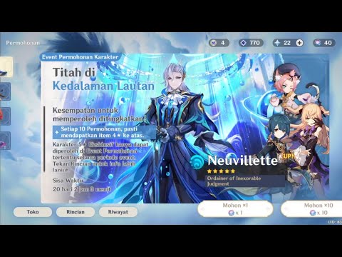 Gacha Neuvillette DI rate off lagi 🤤 Hoki parah ini tempat .  27-09-23 #genshinimpact #neuvillette