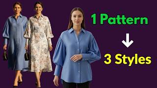 One Pattern, 3 Stylish Looks | Easy Puff Sleeve Sewing Tutorial #sewing #diy 