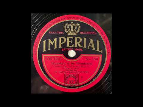 La Palina Broadcasters [Fred Rich Orch., Irving Kaufman] "Wouldn't It Be Wonderful" 1929 Dance Band
