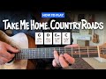 🎸 Take Me Home, Country Roads • Easy guitar lesson w/ chords (John Denver)