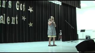 Hollyn Carr, School Talent Show, First Place 5-22-2012