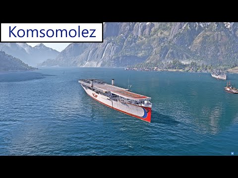 World of Warships mit A #616 T4 Russen CV Komsomolez German/Deutsch-Gameplay