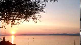 preview picture of video 'Sunset at lake Balaton, Balatonszárszó'