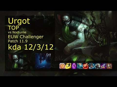 Urgot vs Nocturne Top - EUW Challenger 12/3/12 Patch 11.9 Gameplay