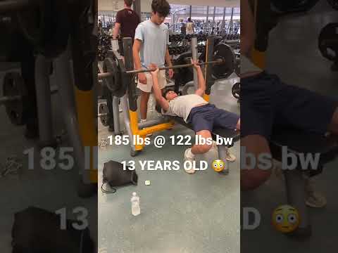 13 year old hits 185 lb bench press! Comment your prs
